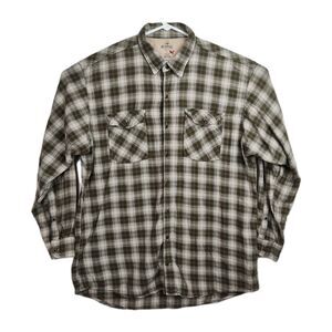 RedHead Button-Up Flannel Shirt Men's XLT Brown Plaid Long Sleeves Collared